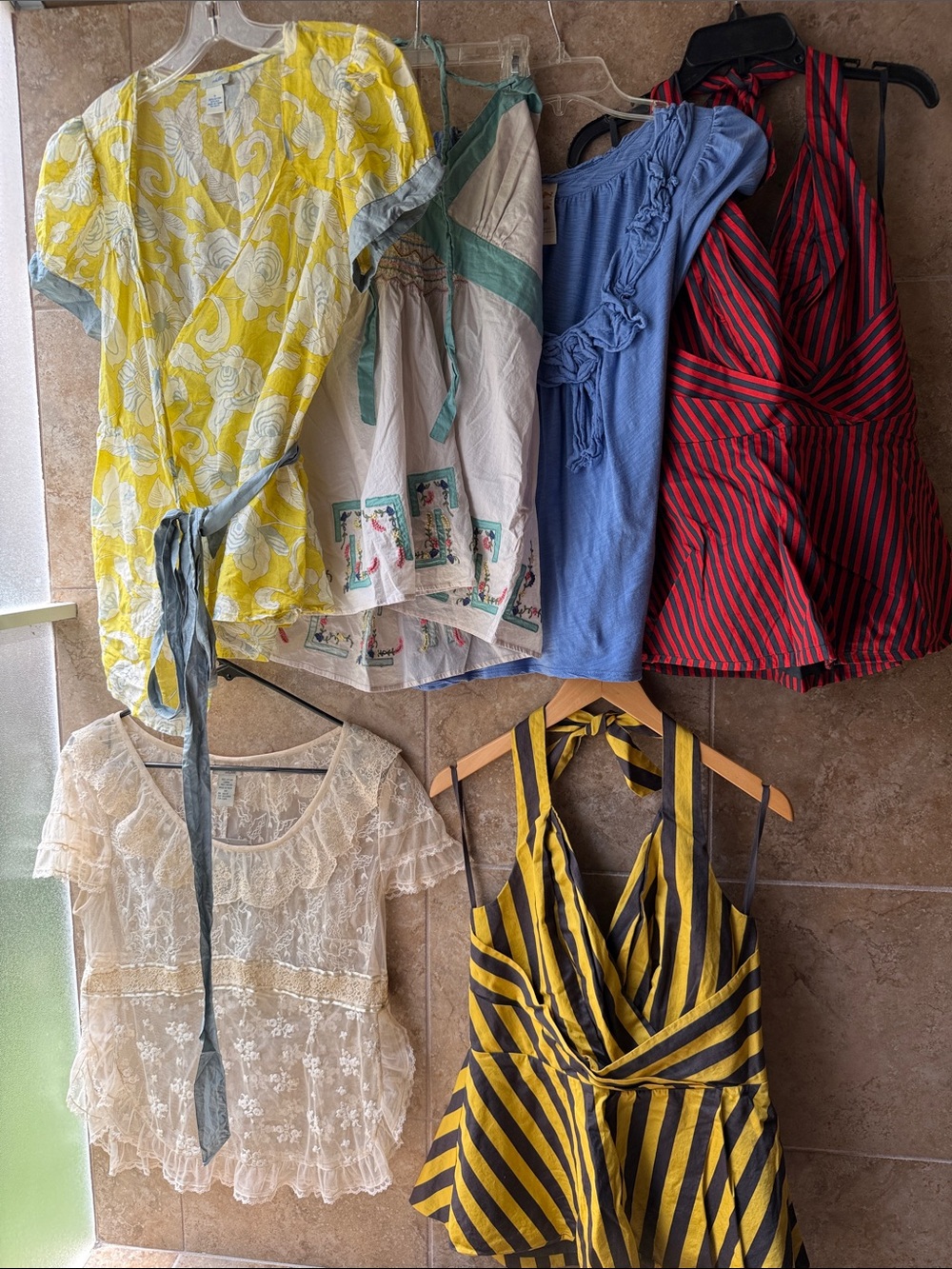 Anthropologie Lot of 5 Classic Tops Lithe Odille Sizes 8 10 12 Old School Anthro